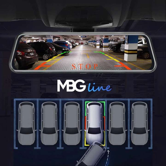 MBG line® HS900 Pro - Car mirror recorder - Pro Parking Camera on the road 2K + FHD