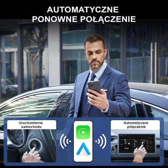 HUXGO® Wireless Adapter 2-in-1 CarPlay and Android Car compatible with Apple and Android Devices