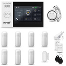 HUXGO® HXA007 - Système de sécurité sans fil Wi-Fi + GSM 4G LTE avec 7x Détecteur de Mouvement & 1x Détecteur pour porte et fenêtre |  Système d'alarme domestique avec l'application TUYA