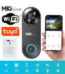MBG line® SF W3 Schwarz - Video-Türsprechanlage mit PIR-Sensor - Kompatibel mit der TUYA-App