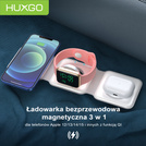 HUXGO® Mag-Safe Charging Station for Mobile Phone, iPhone and SmartWatch, Wireless Charger, 3-in-1 Foldable Magnetic, Portable Charging Station with Overcharge Protection - BY-MF82_W White