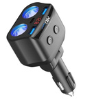 MBG line® HC69PD - Zigarettenanzünder-Verteiler mit Voltmeter und Ladegerät 2 x USB QC3.0