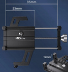 MBG line® BM PRO MH29A - Soporte universal de aluminio para teléfono para bicicleta, scooter, motocicleta con rotación de 360°