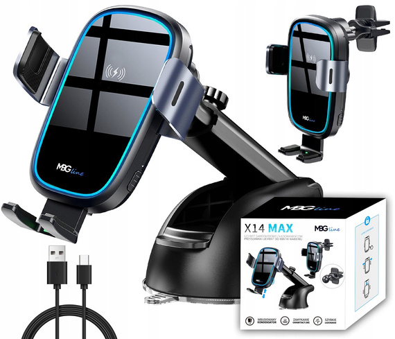 MBG line® X14 MAX - Car holder with wireless charger for 4.7 - 6.9 Inch Phone