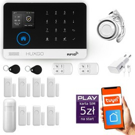 HUXGO® HXA003 - Wireless security system WiFi + GSM with 1x Motion Detector & 7x Door / window sensor | Home Alarm System SET with App TUYA
