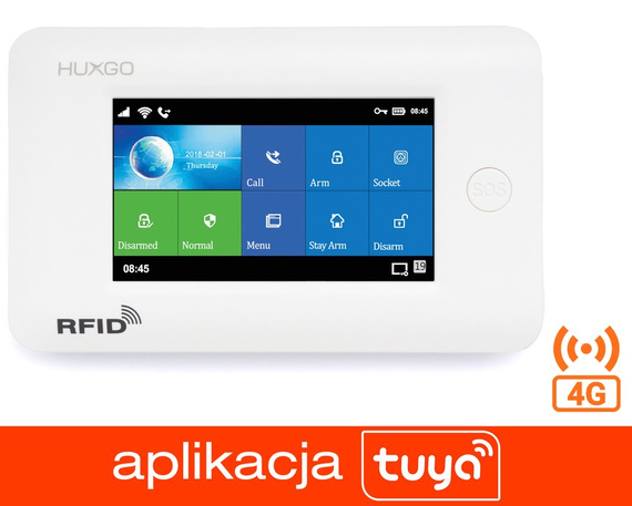HUXGO® HXA006 4G LTE - Control panel of the Alarm System with WiFi and GSM | Control via Tuya Smart