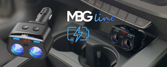 MBG line® HC69PD - Divisor de enchufe para encendedor de cigarrillos con voltímetro y cargador 2 x USB QC3.0