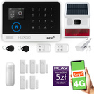 HUXGO® HXA003 - Wireless security system WiFi + GSM  4G LTE with 1x Motion Detector & 5x Door / window sensor with Wireless Siren | Home Alarm System SET with App TUYA