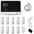 HUXGO® HXA003 - Sistema de seguridad inalámbrico WiFi + GSM con 9x detector de movimiento y1x sensor para puerta / ventana | KIT de sistema de alarma para el hogar con App TUYA
