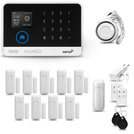HUXGO® HXA003 - Funk Alarmanlage System WiFi + GSM mit 1x Bewegungsmelder PIR & 9x Fenster und Türsensor sensor | Kabellose Alarmanlage SET mit TUYA App