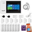 HUXGO® HXA007 - Wireless security system WiFi + GSM with 7x Motion Detector & 7x Door / window sensor | Home Alarm System SET with App TUYA