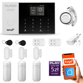HUXGO® HXA005 - Wireless security system WiFi + GSM with 3x Motion Detector & 3x Door / window sensor | Home Alarm System SET with App TUYA