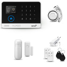 HUXGO® HXA003 - Sistema de seguridad inalámbrico WiFi + GSM 4G LTE con 1x detector de movimiento y 1x sensor para puerta / ventana | KIT de sistema de alarma para el hogar con App TUYA