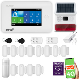 HUXGO® HXA006 - Wireless security system WiFi + GSM 4G with 1x Motion Detector & 12x Door / window sensor with Wireless Siren | Home Alarm System SET with App TUYA