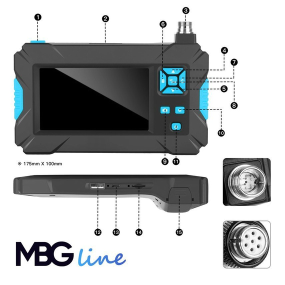 MBG line® P30 8mm - Inspection camera with 1080p Full HD Lens - with 10 m cable
