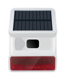 HUXGO® HXA523 Wireless Alarm Siren with Solar Panel - Anti-Tamper - Optical and Acoustic Signals 100dB