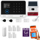 HUXGO® HXA003 - Wireless security system WiFi + GSM with 1x Motion Detector & 5x Door / window sensor with Wireless Siren | Home Alarm System SET with App TUYA
