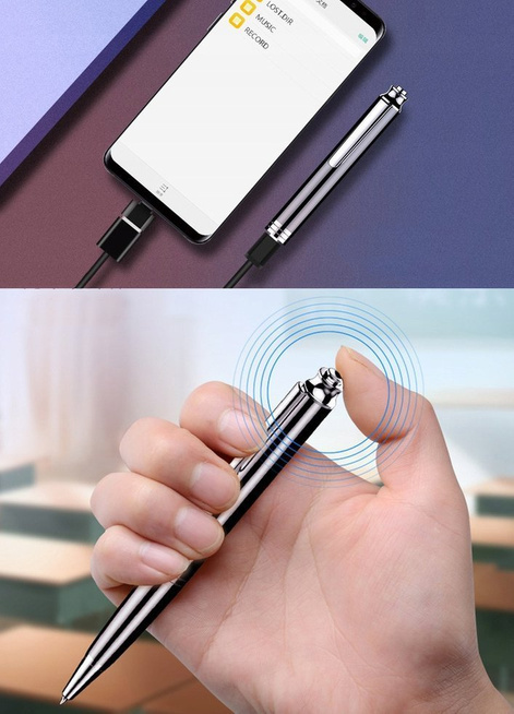 MBG line® Spy Pen Q60 - Voice recorder 8GB - Eavesdropping device192kbps with sound detection