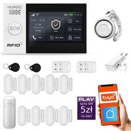 HUXGO® HXA007 - Wireless security system WiFi + GSM with 1x Motion Detector & 9x Door / window sensor | Home Alarm System SET with App TUYA