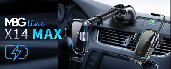 MBG line® X14 MAX - Handyhalterung fürs Auto mit kabellosem Ladegerät für Telefone von 4,7 bis 6,9 Zoll