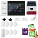 HUXGO® HXA007 - Sistema de seguridad inalámbrico WiFi + GSM 4G LTE con 1x detector de movimiento y 7x sensor para puerta / ventana con sirena inalámbrica | Kit de sistema de alarma para el hogar con App TUYA