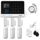 HUXGO® HXA003 - Funk Alarmanlage System WiFi + GSM mit 3x Bewegungsmelder PIR & 3x Fenster und Türsensor sensor | Kabellose Alarmanlage SET mit TUYA App