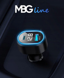 MBG line® PD79AD - Chargeur de voiture avec voltmètre - Adaptateur USB pour allume-cigare