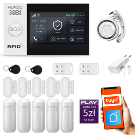 HUXGO® HXA007 - Wireless security system WiFi + GSM with 5x Motion Detector & 5x Door / window sensor | Home Alarm System SET with App TUYA