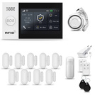 HUXGO® HXA007 - Sistema de seguridad inalámbrico WiFi + GSM con 1x detector de movimiento y 9x sensor para puerta / ventana | KIT de sistema de alarma para el hogar con App TUYA