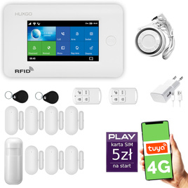 HUXGO® HXA006 - Wireless security system WiFi + GSM 4G with 1x Motion Detector & 7x Door / window sensor | Home Alarm System SET with App TUYA