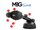 MBG line® HC33 - Support de voiture avec chargeur sans fil pour téléphones de 55 à 88 mm de largeur
