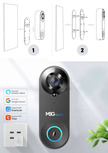 MBG line® SF W3 Nero - Videocitofono con sensore PIR - Compatibile con l'app TUYA