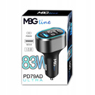 MBG line® PD79AD - Chargeur de voiture avec voltmètre - Adaptateur USB pour allume-cigare