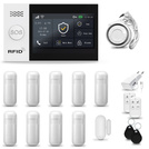 HUXGO® HXA007 - Sistema de seguridad inalámbrico WiFi + GSM con 9x detector de movimiento y 1x sensor para puerta / ventana | KIT de sistema de alarma para el hogar con App TUYA