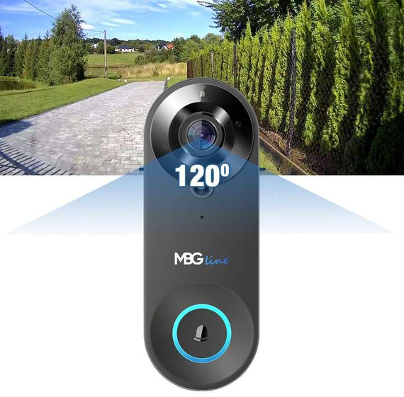 MBG line® SF W3 Noir - Interphone vidéo avec capteur PIR - Compatible avec l'application TUYA