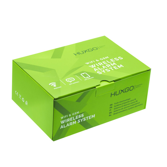 HUXGO® HXA003 - Système de sécurité sans fil Wi-Fi + GSM 4G LTE avec 1x Détecteur de Mouvement & 5x Détecteur pour porte et fenêtre |  Système d'alarme domestique avec l'application TUYA