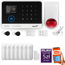 HUXGO® HXA003 - Sistema di allarme wireless WiFi + GSM con 7x Rilevatore di movimento & 1x Sensore per porte e finestre con Sirena senza fili | Allarme casa senza fili Kit con app TUYA