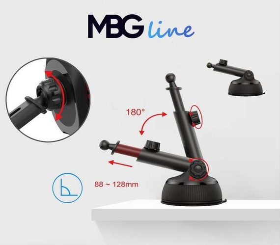 MBG line® HC33 - Car holder with wireless charger for 55-88 mm Wide Phones