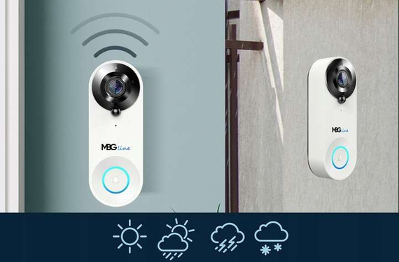 MBG line® SF W3 Bianco - Videocitofono con sensore PIR - Compatibile con l'app TUYA