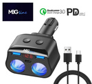 MBG line® HC69PD - Zigarettenanzünder-Verteiler mit Voltmeter und Ladegerät 2 x USB QC3.0