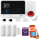 HUXGO® HXA003 - Wireless security system WiFi + GSM with 3x Motion Detector & 1x Door / window sensor with Wireless Siren | Home Alarm System SET with App TUYA