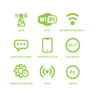 HUXGO® HXA005 - Système de sécurité sans fil Wi-Fi + GSM 4G LTE avec 9x Détecteur de Mouvement & 9x Détecteur pour porte et fenêtre |  Système d'alarme domestique avec l'application TUYA