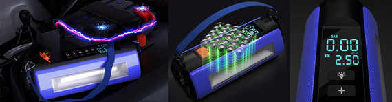 MBG Line® 840CH PRO – Arrancador multifunción con compresor, powerbank y doble linterna LED – 1000A / 10400mAh / 150 PSI