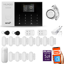 HUXGO® HXA005 - Wireless security system WiFi + GSM with 1x Motion Detector & 12x Door / window sensor | Home Alarm System SET with App TUYA