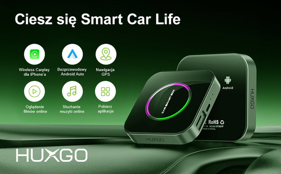 HUXGO® Adaptador inalámbrico 3-en-1 CarPlay y Android Auto compatible con dispositivos Apple y Android