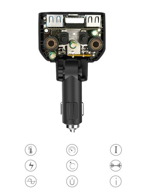 MBG line® HC69PD - Zigarettenanzünder-Verteiler mit Voltmeter und Ladegerät 2 x USB QC3.0
