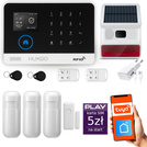 HUXGO® HXA003 - Wireless security system WiFi + GSM with 3x Motion Detector & 1x Door / window sensor with Wireless Siren | Home Alarm System SET with App TUYA