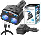 MBG line® HC69PD - Zigarettenanzünder-Verteiler mit Voltmeter und Ladegerät 2 x USB QC3.0