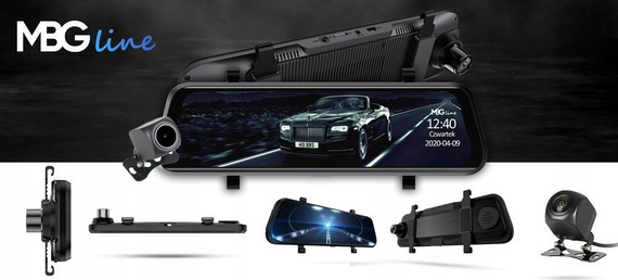 MBG line® HS900 Pro - Grabadora de espejo retrovisor para coche - Cámara de aparcamiento Pro en carretera 2K + FHD
