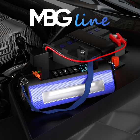 MBG Line® 840CH PRO – Multifunktions-Starthilfe mit Kompressor, Powerbank und 2x LED-Lampe – 1000A / 10400mAh / 150 PSI